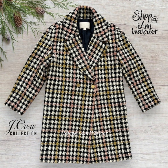 J.Crew Collection large check houndstooth double breasted coat *shop@iamwarrior - Picture 10 of 16